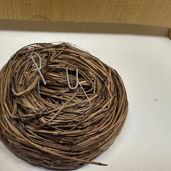 Vintage Painted Wooden Decorative Mini Cabinet w/Birds-Nest & Eggs - Picture 15 of 16